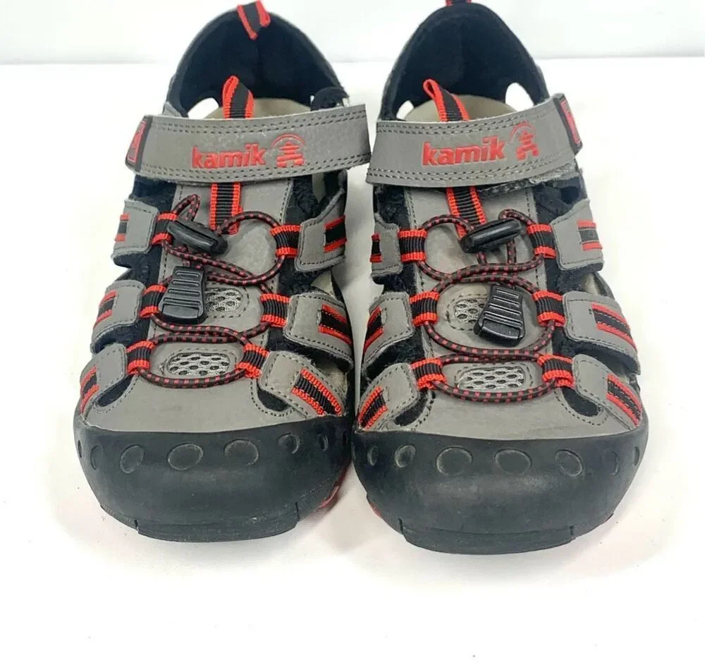 Kamik Crab Water Sandals Red Gray Black Little Kids Girls Boys Size 3 Unisex